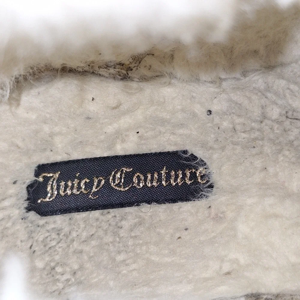 Juicy Couture Kodak Girls Glitter Bow Faux Fur Lined Ankle Bootie Slip-On US 3M‎
